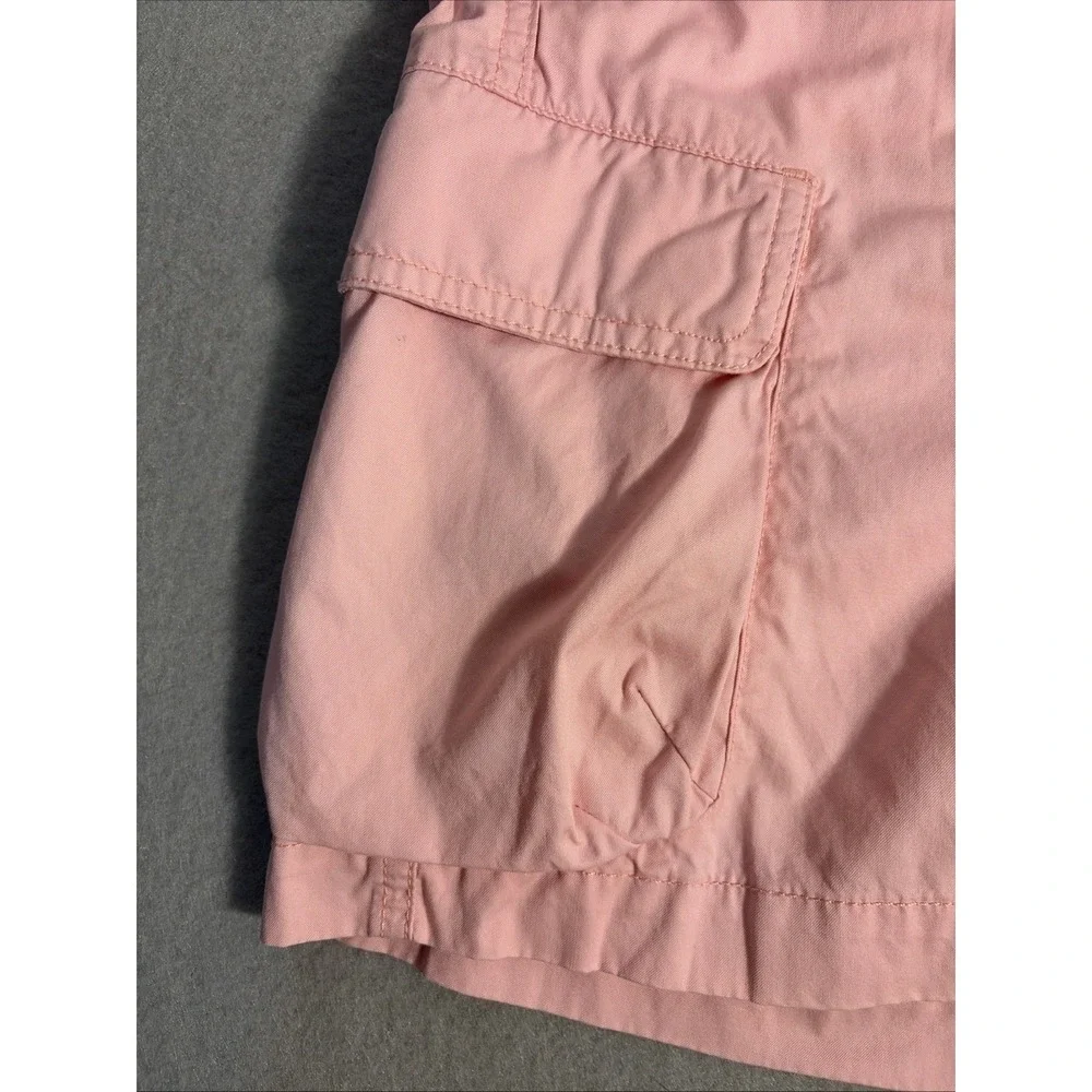 J Crew Women's Low Fit Pink Cotton Cargo Shorts  7 In Inseam, Relaxed Resort
